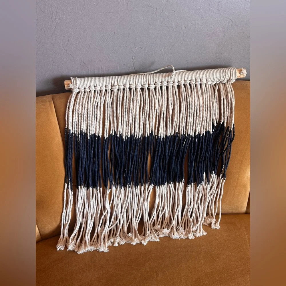 Summer & Rose Handcrafted Beige and Blue Wall Hanging